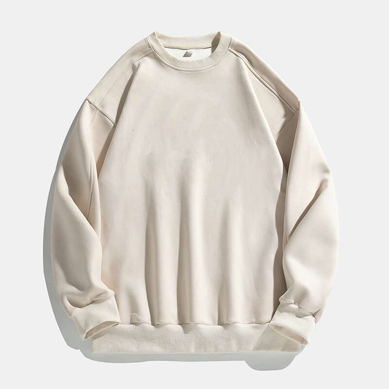High end New Sweatshirt Men s Fall Winter American Retro Trend Suede Texture Sweater Women Solid Color Fashion Casual Pullover Hoodie Fahion Caual