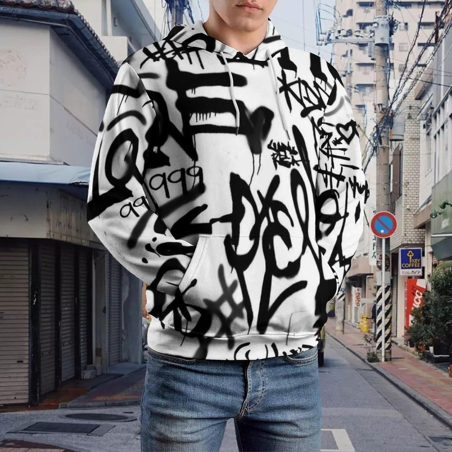 Hoodie for Mens Womens Mens 3D Print Hoodies Hip-hop Graffiti Graphic Sporty and Light Hooded Sweatshirt Graphic Hip hop Warmth
