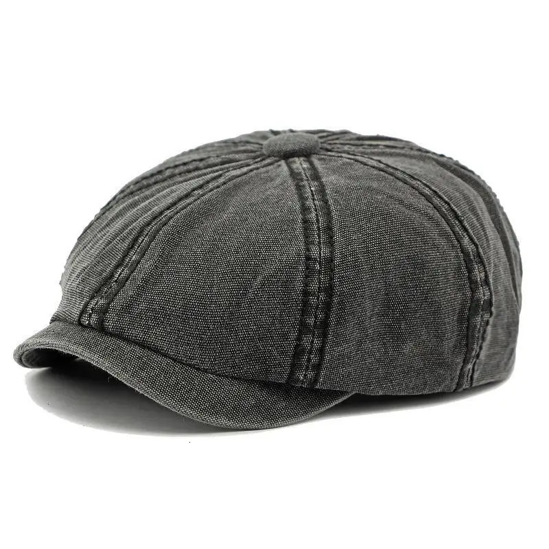 Brown Beret Men Women All Seasons 100 Cotton Octagonal Flat Cap Male Female Artist Painter Hat Solid Plain Man 241010