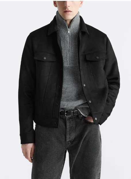 Spring and autumn European style mens jacket Suede solid color lapel fully matched casual jacket size XL X241023
