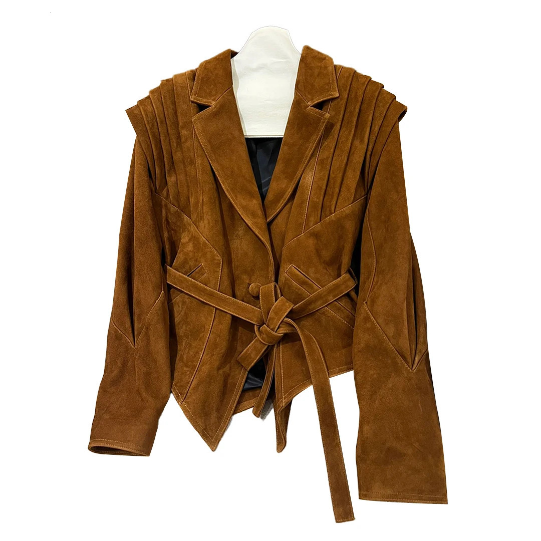 NIGO Womens Autumn/Winter Solid Color Retro Suede Long Sleeve Lace Top Ngvp #nigo9184 241023