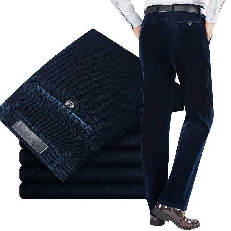 Corduroy Spring Business Mens Baggy Pants Formal Clothing Suits Straight Trousers Classic Casual Joggers Suits Pants For MenX241023