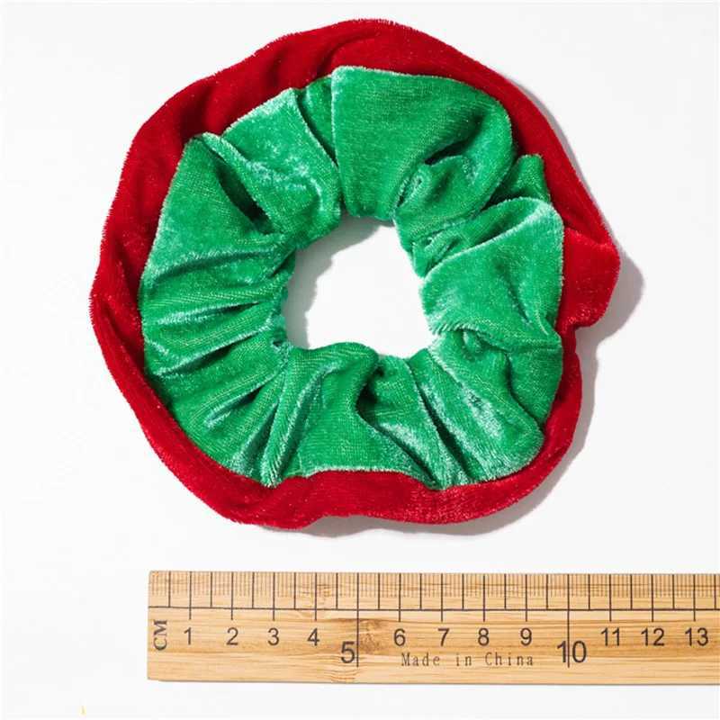 Newest Vintage Red Christmas Scrunchies for Women Classic White Velvet Fur Fashion Hair band Hair Rope Party Dress WholesaleX241021