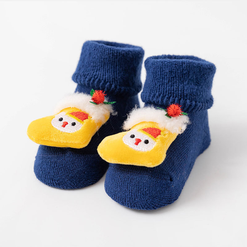 2024 Christmas Children's Socks Winter Thick looped Baby Socks Anti slip Fruit Doll Baby Floor Socks Newborn Cotton Socks