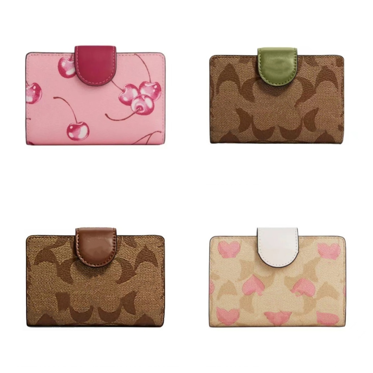 Designer Zipper Emed Leather Women's Folding Wallet Solid Colour Coin Purse