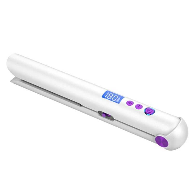 New Arrival Portable USB charging straightener and curling iron with power pack travel flat hair stick wireless straightening Z241022
