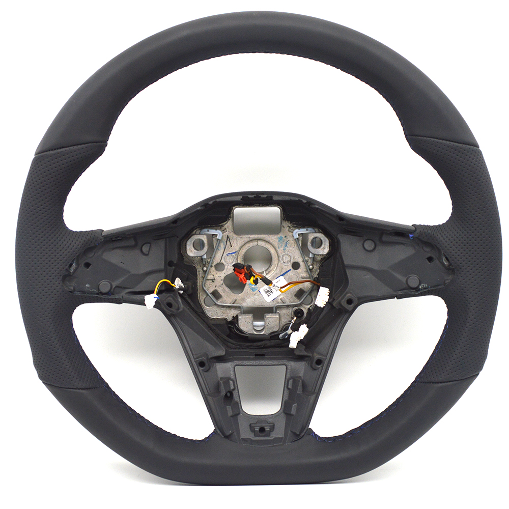 For Golf 8 Customize real leather half-punch steering wheel red blue wire Tape heating