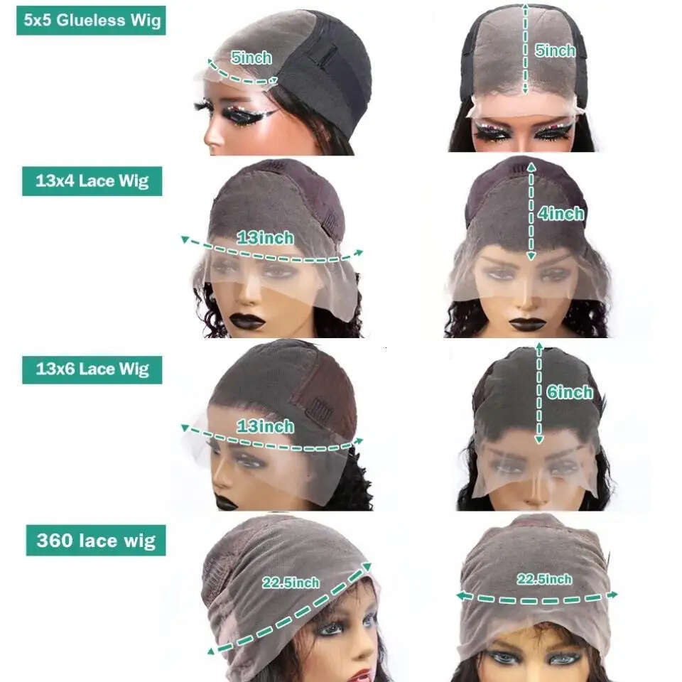 13x6 HD Body Front Human Hair 180% Brazilian Water Wave 13x4 Lace Frontal 5x5 Glueless Wig Ready To Wear