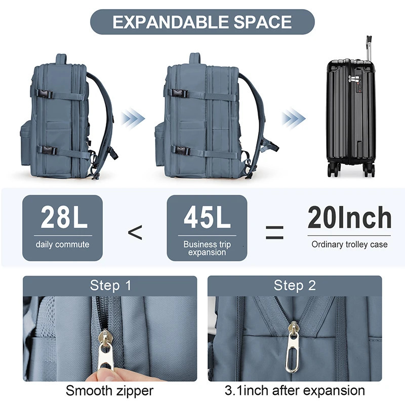 Mens oversized travel backpack personal items flight approved retractable carry on backpack waterproof camping laptop backpack 241023