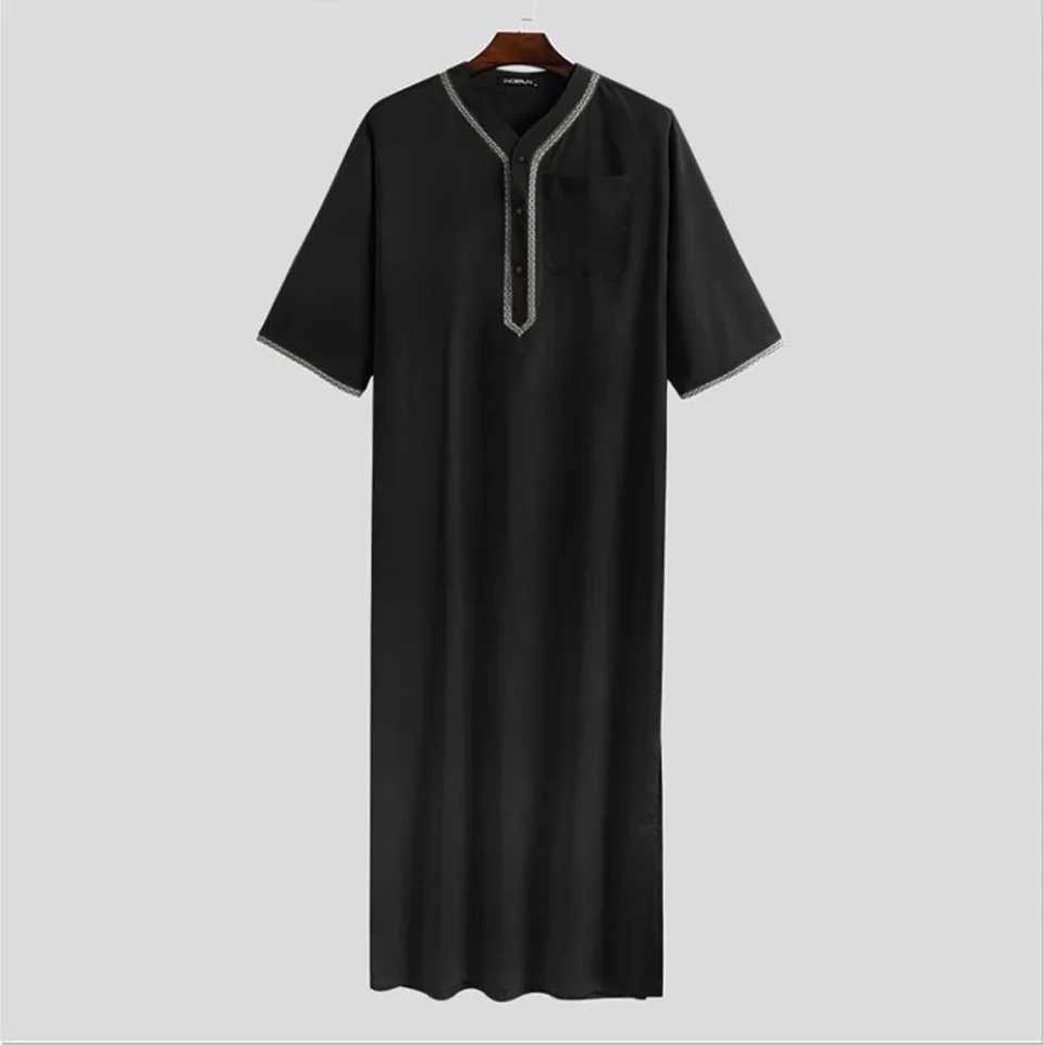 Fashionable mens pajamas Ktan Kn length M-2XL mens ultra-thin pajamas polyester S Abaya shorts W241023