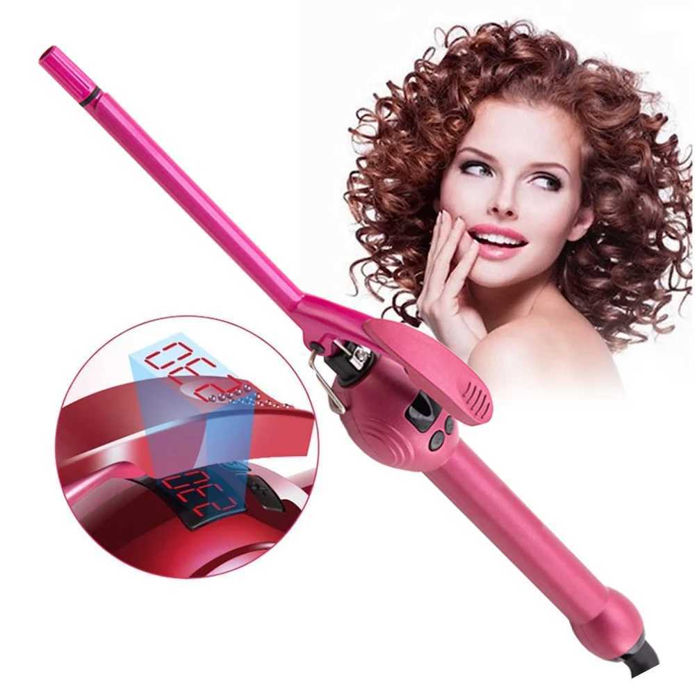 New Arrival 9mm Mini Curler Pro Curling Iron tourmaline Ceramic Barrel Curling Iron Rod LCD Display Female Beauty Styling Tool Z241022