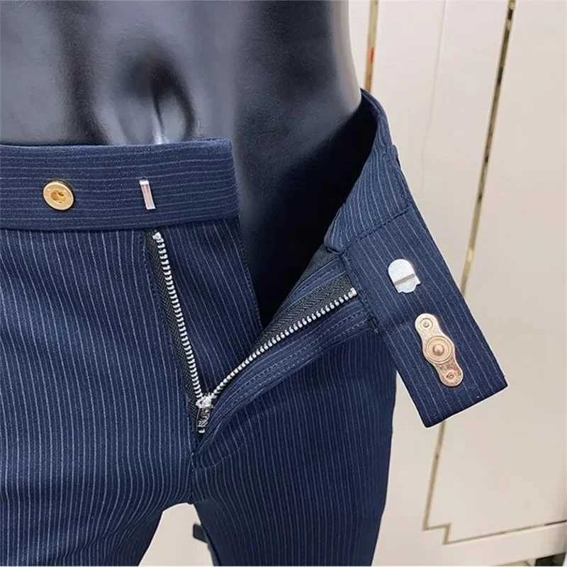 Men Striped Suit Pants Slim Fit 2024 Spring New Dress Pants Men Office Party Trousers Business Casual Formal Pants Men ClothingX241023