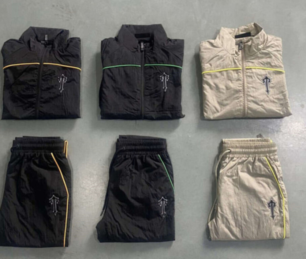 2024 Set High Street Men Fashion Quality Embroidery Sweatshirts Jogging Suit Jacket Zipper Arched Patchwork Shell warm tracksuit prm