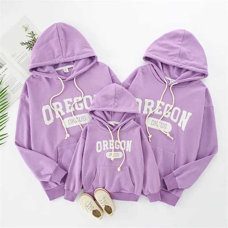 Family Matching Long Sleeves Top Father And Son Clothing Mother Daughter Matching Clothes Parent-Child Autumn Hooded SweatshirtsXJ241008
