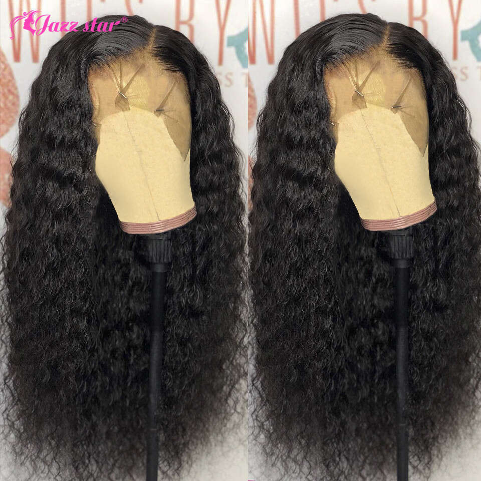 13x4 HD Transparent Lace Front Wigs 13x6 Deep Wave Frontal Wig For Women Human Hair Pre Plucked Jazz Star 180 Density