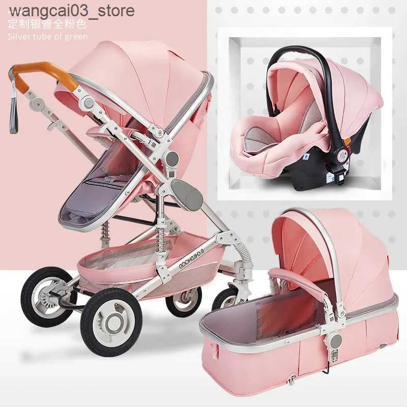 Strollers# Baby Stroller Lightweight Folding High Landscape Can Sit Lie Down Shock-absorbing Newborn Babies Childrens Handcart L240910