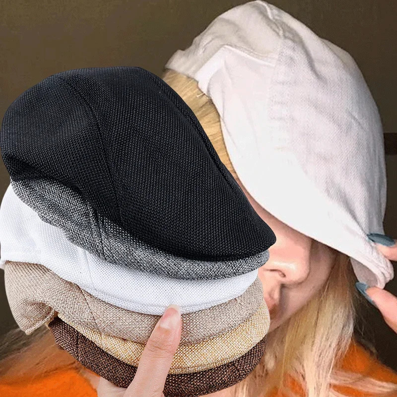 Men Spring and Summer Berets British Style Beret Hat Retro England Hats Male Fashion ed Painter Caps for Dad 241010