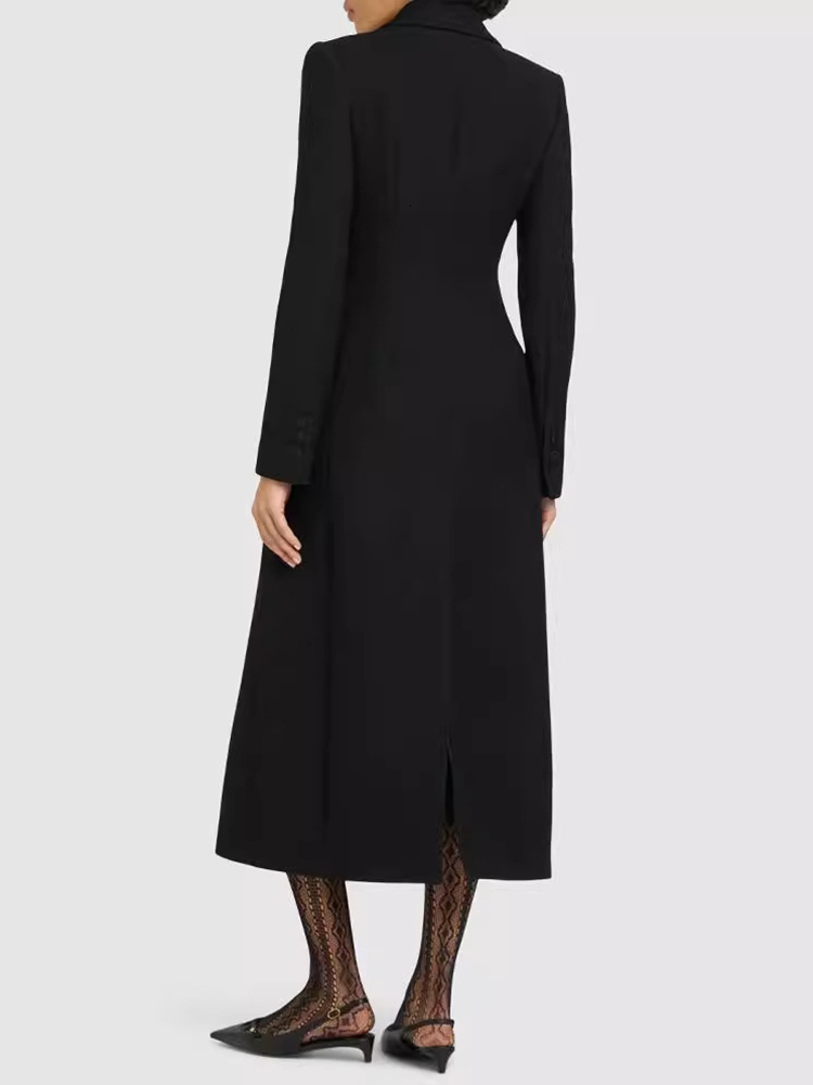 DEAT Fashion Women Blazer Notched Collar Long Sleeves Double Breasted Slim High Waist Suit Jackets Autumn 2024 New 7Ab4795