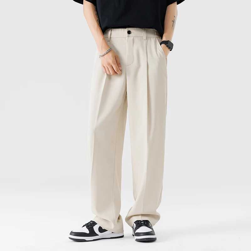 2024 New Men Suit Pants Casual Pant Solid Wide Leg Business Trousers Straight Fashionable Streetwear Comfortable Fabric OversizeX241023