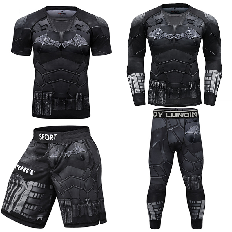 MMA Rashguard T Shirts + Pants Rash Guard Shorts BJJ Tracksuit Boxing Jerseys Muay Thai Compression Men Kickboxing Sports Sets