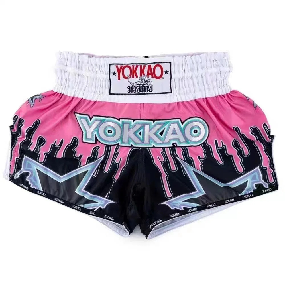 Yokkaos Muay Thai Shorts Fighting Suit 2024 New Unisex Beach Pants Childrens Combat Training Suit Letter Printed Boxer Shorts