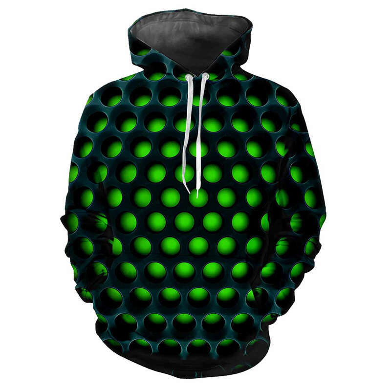 Shine Hole D Printing Hoodie Personality Street Harajuku Drawstring Pullover Sweatshirt Hip Hop Trend Autumn New Hooded Coat rawstring