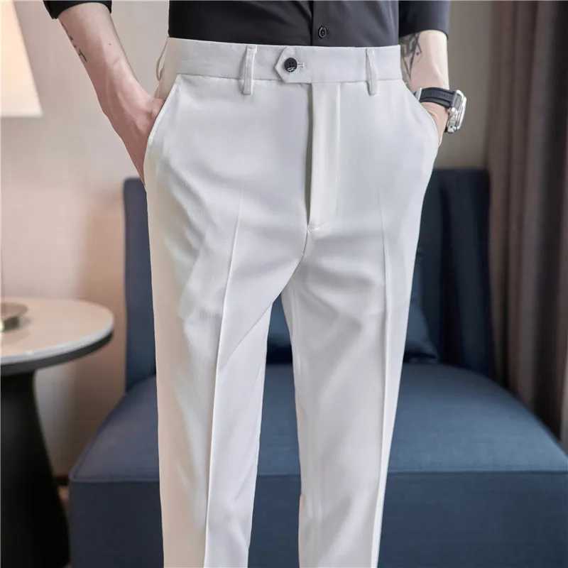 2024 Spring Summer British Style Fashion Slim Suit Pants Mens Simplicity Versatile Casual Business Formal Wedding Social PantX241023