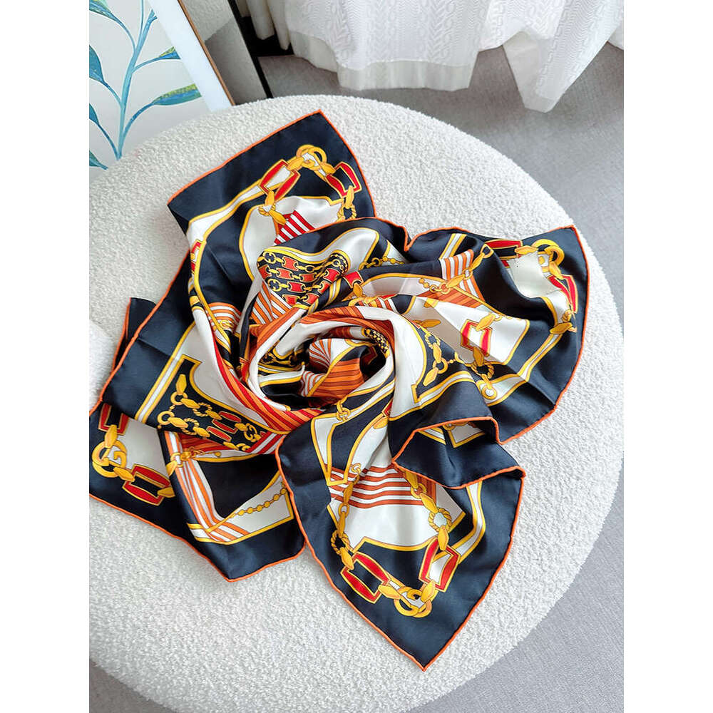 90X90 For Scarf Replica Hijab Silk Summer Women Twill Tie Capital Scarves Brands And Shawl go Accessories scarf designers