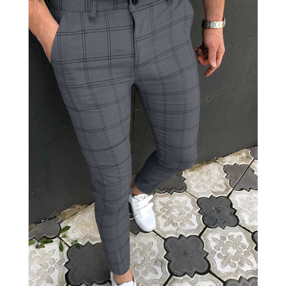 Plaid Fashion Mens Pants Europe and the United States British Style Comfortable Casual Formal Pants Hundreds of Suit TrousersX241023