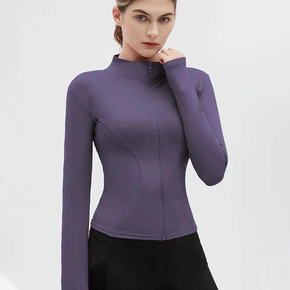 SUOTF long sleeved yoga shirt womens zipper fitness yoga shirt winter warm gym top active running jacket yoga shirt womenXJ250410