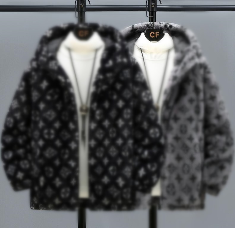 Luxury men's jacket winter fashion brand plush jacket men's loose letter printed men's top jacket
