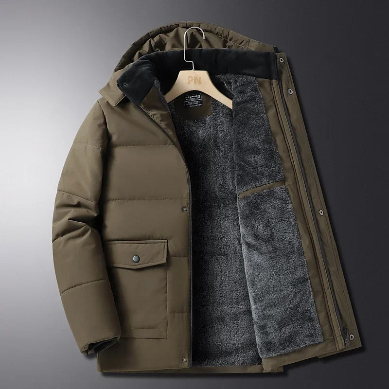 Winter -20 degree windproof Parkas mens outdoor windproof cotton padded jacket mens thick coat mens Parkas cashmere lined jacket 241023