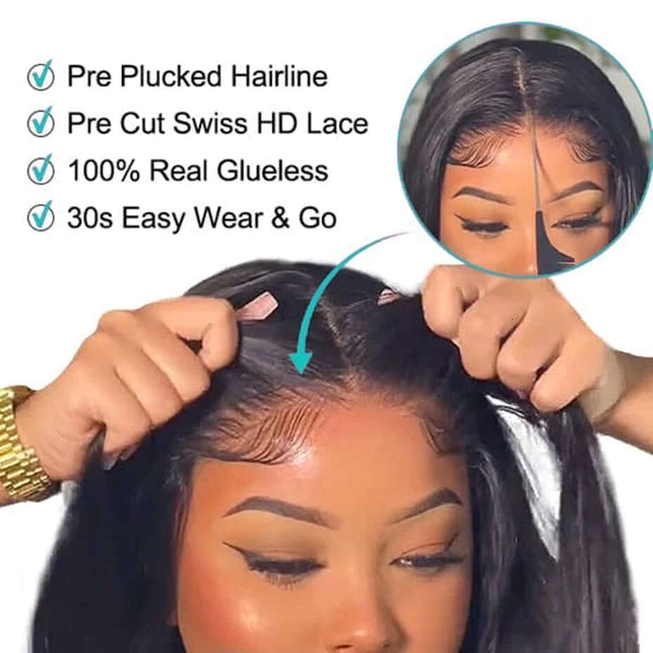 Body Wave Glueless 6x4 5x5 Closure Wig Human Ready To Wear Lace Wigs For Women 180% Density Remy Hair