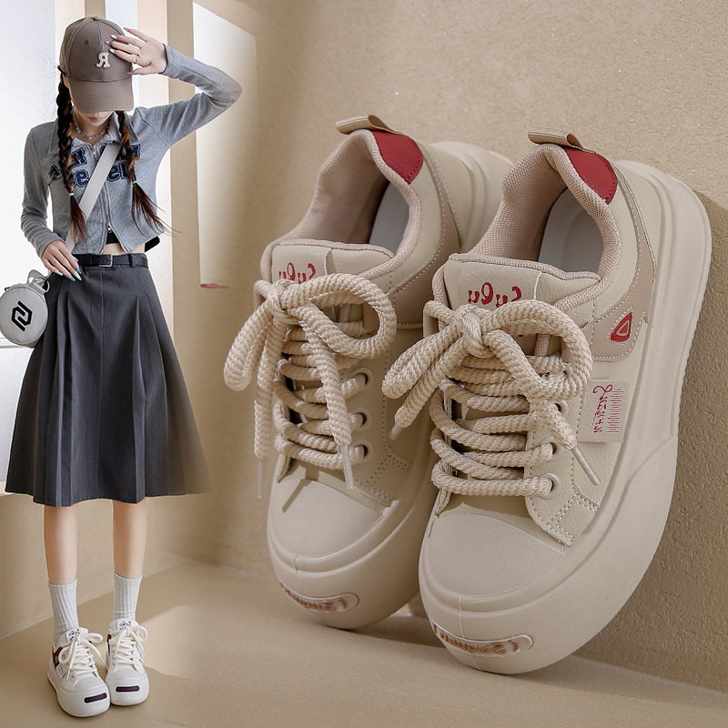 Little White Women's Autumn New Edition Ins Female Students Leisure Sports Versatile Board Shoes Street Shot