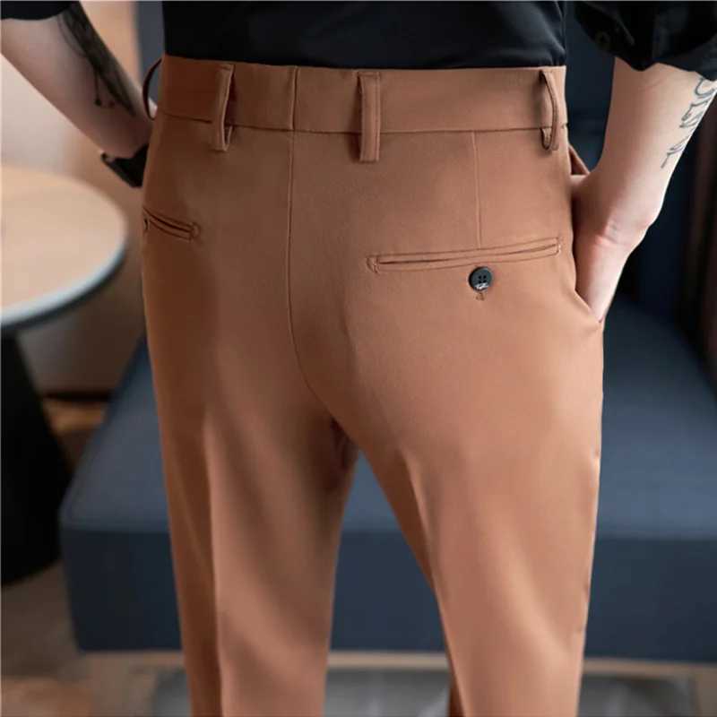 2024 Spring Summer British Style Fashion Slim Suit Pants Mens Simplicity Versatile Casual Business Formal Wedding Social PantX241023