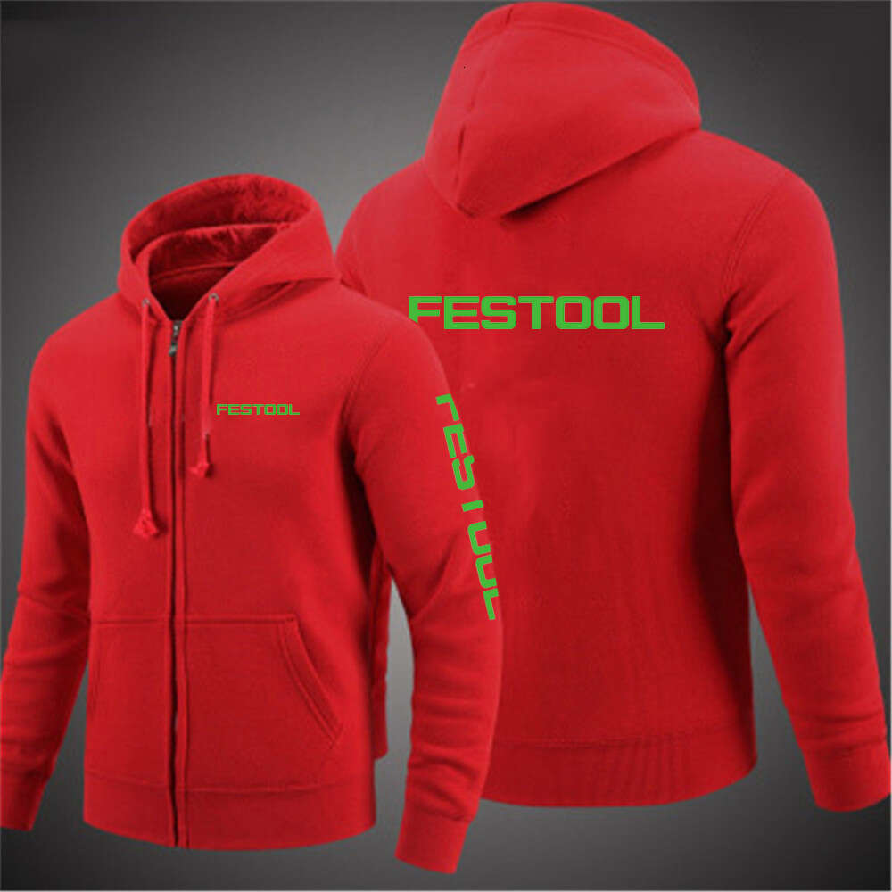 High end Tools Festool Printing Mens Hoodies Spring And Autumn Coat Solid Color Zipper Fashion Pullover Sweatshirts Harajuku Top