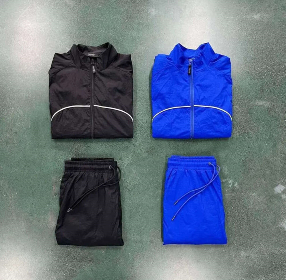 2024 veste hommes Irongate Shell Suit 2.0 Version Blue et Black Quality Broidered Lettring Femmes Mode tracksuit pmwx