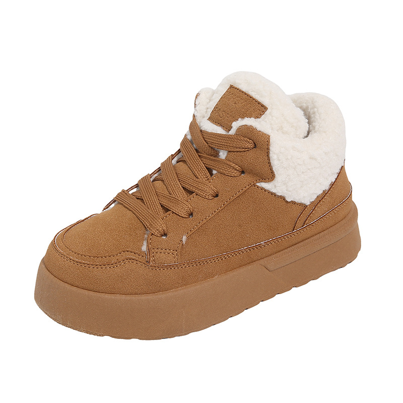 Women's Winter Korean Version Plush High Top Casual Shoes.