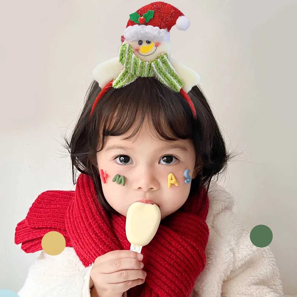 Cartoon Christmas Headband Santa Claus Snowman Elk Kids Hair Band Children Christmas Gifts Happy New Year Party Decoration PropX241021