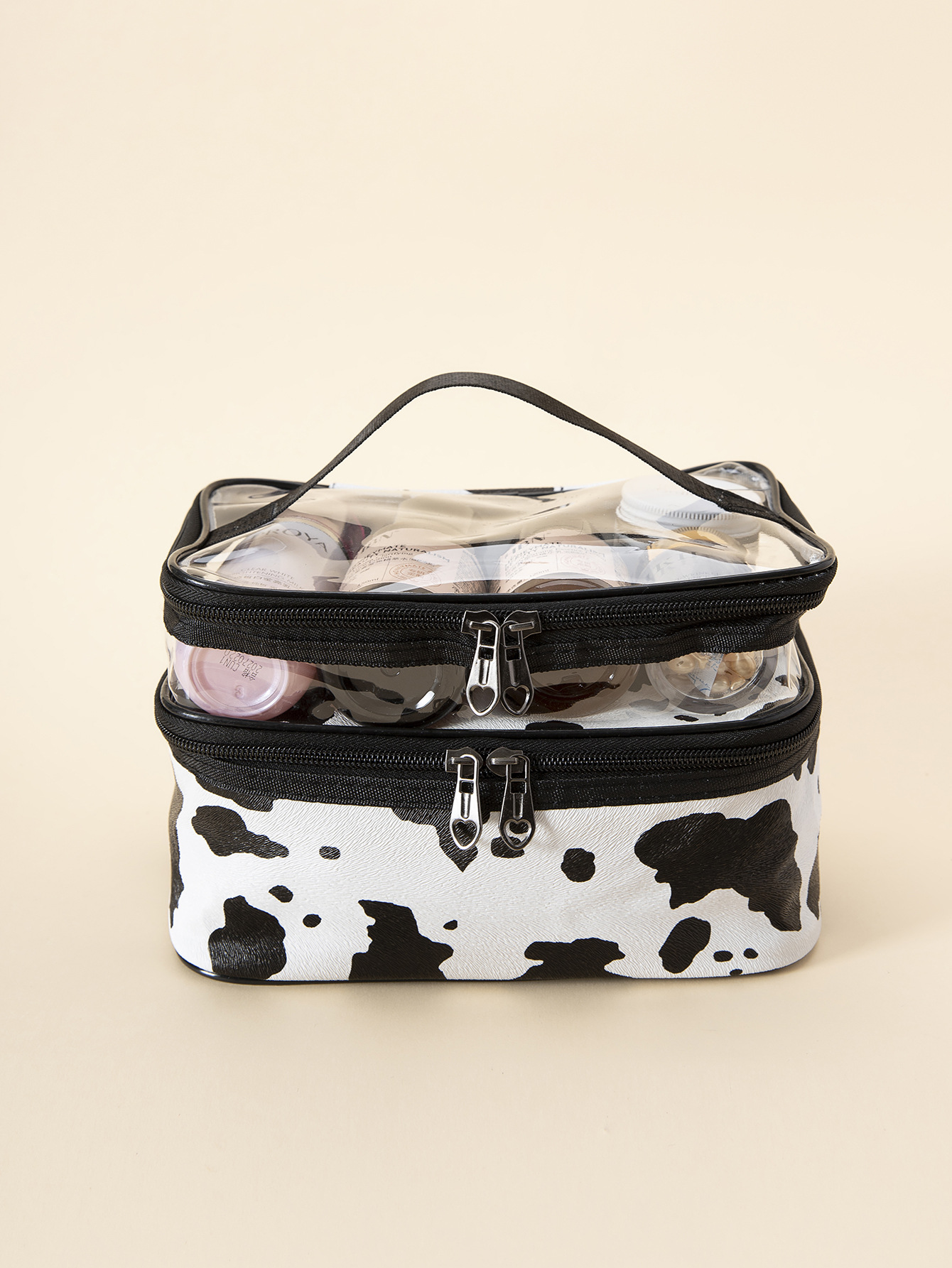 2025 Designer designer large 3 new capacity portable cosmetic double layered bag box with checkered pattern for womens storage makeup