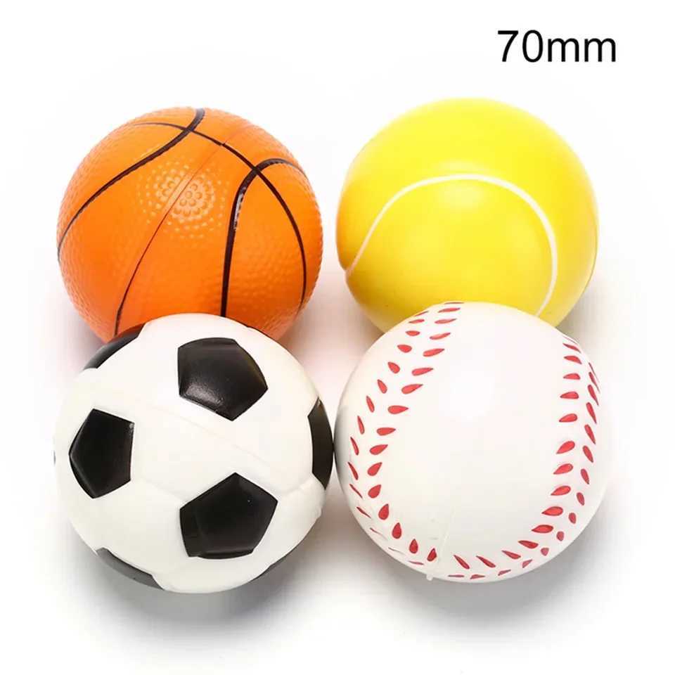 Mini Soft Football Basketball Baseball Tennis Toys 6.3cm Foam Rubber Squeeze Balls Anti Str Toy Balls Soccer Hand ExerciseXJ241023