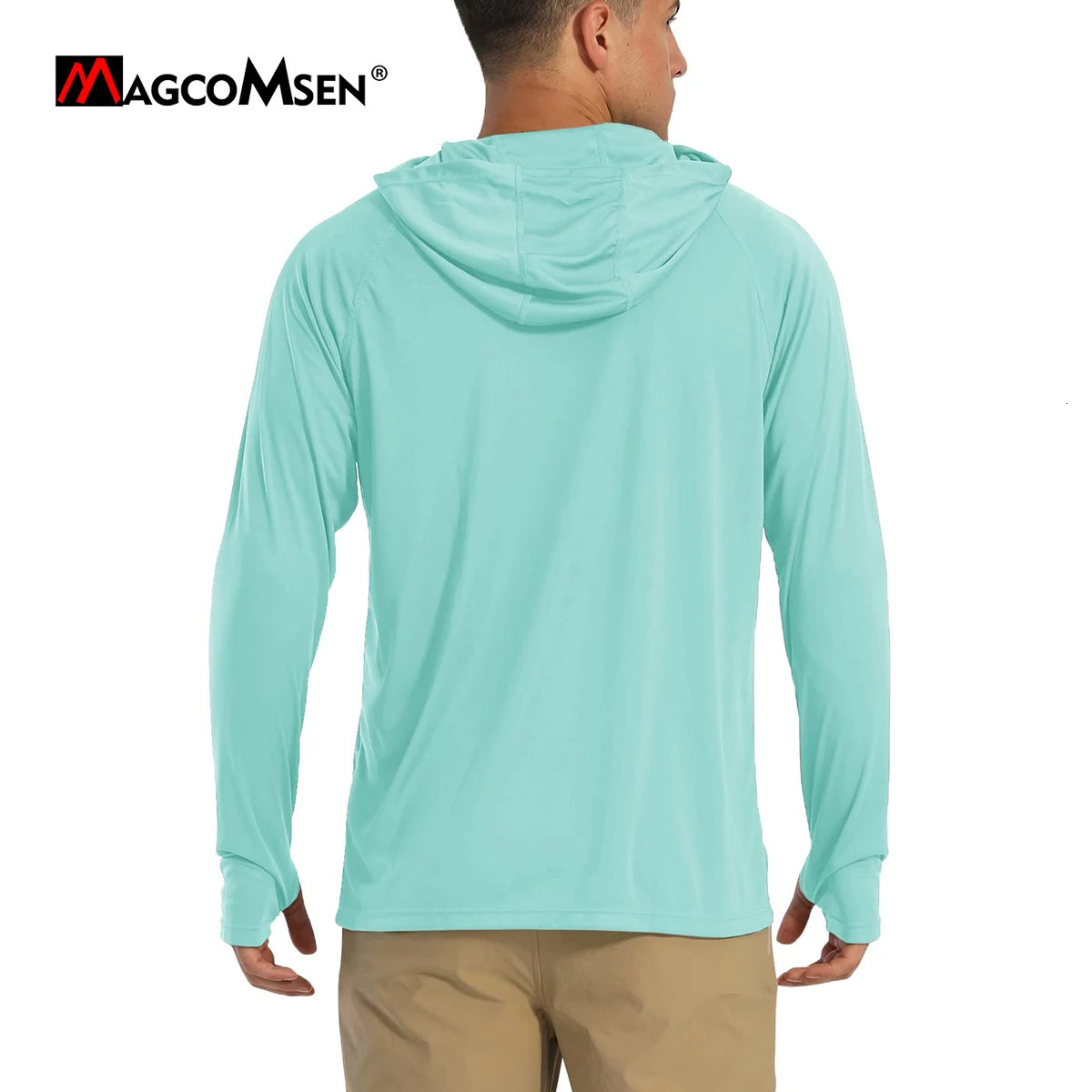 MAGCOMSEN Mens Hoodie UV Sunscreen T-shirt UPF 50Long Sleeve Quick drying Hoodie Summer Beach Leisure Sports Hiking Sweater 241023