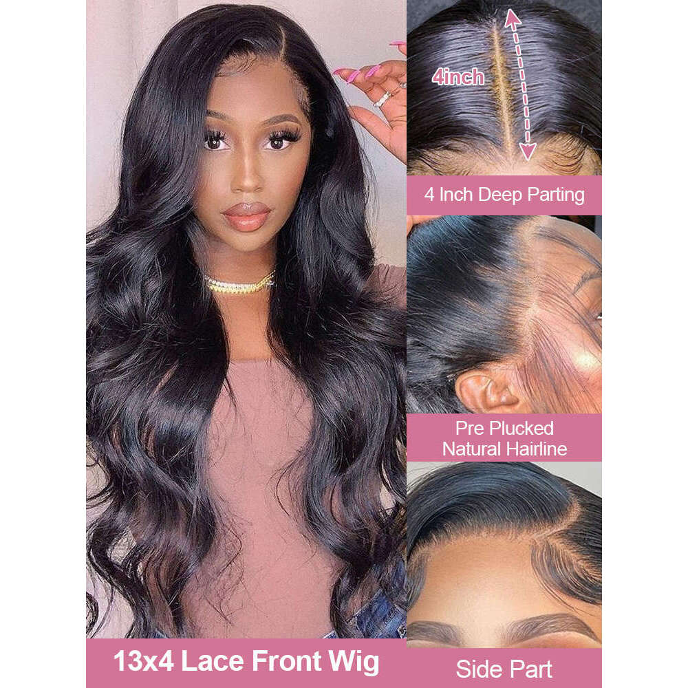 Body Inch Wave x HD Lace Front Human Hair Wig Brazilian Wet And Wavy Frontal Wigs For Women Density al s