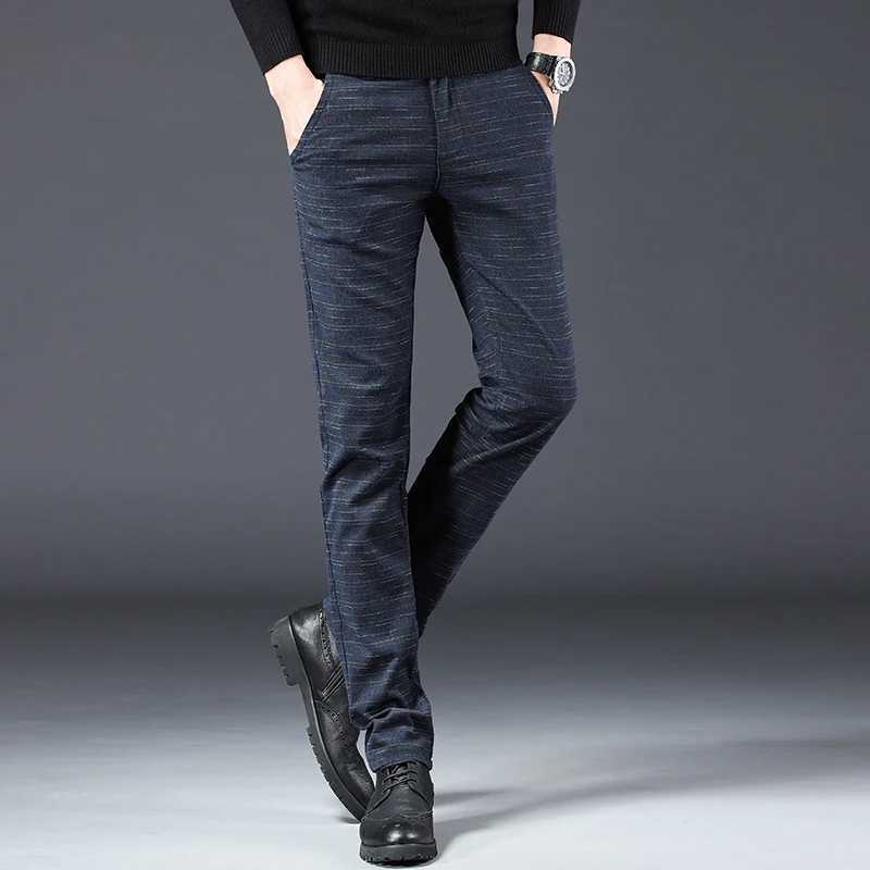 Fashion Men Comfort Casual Business Formal Stretch Skinny Straight Suit Pants Solid Color Slim Fit Man Pencil TrousersX241023