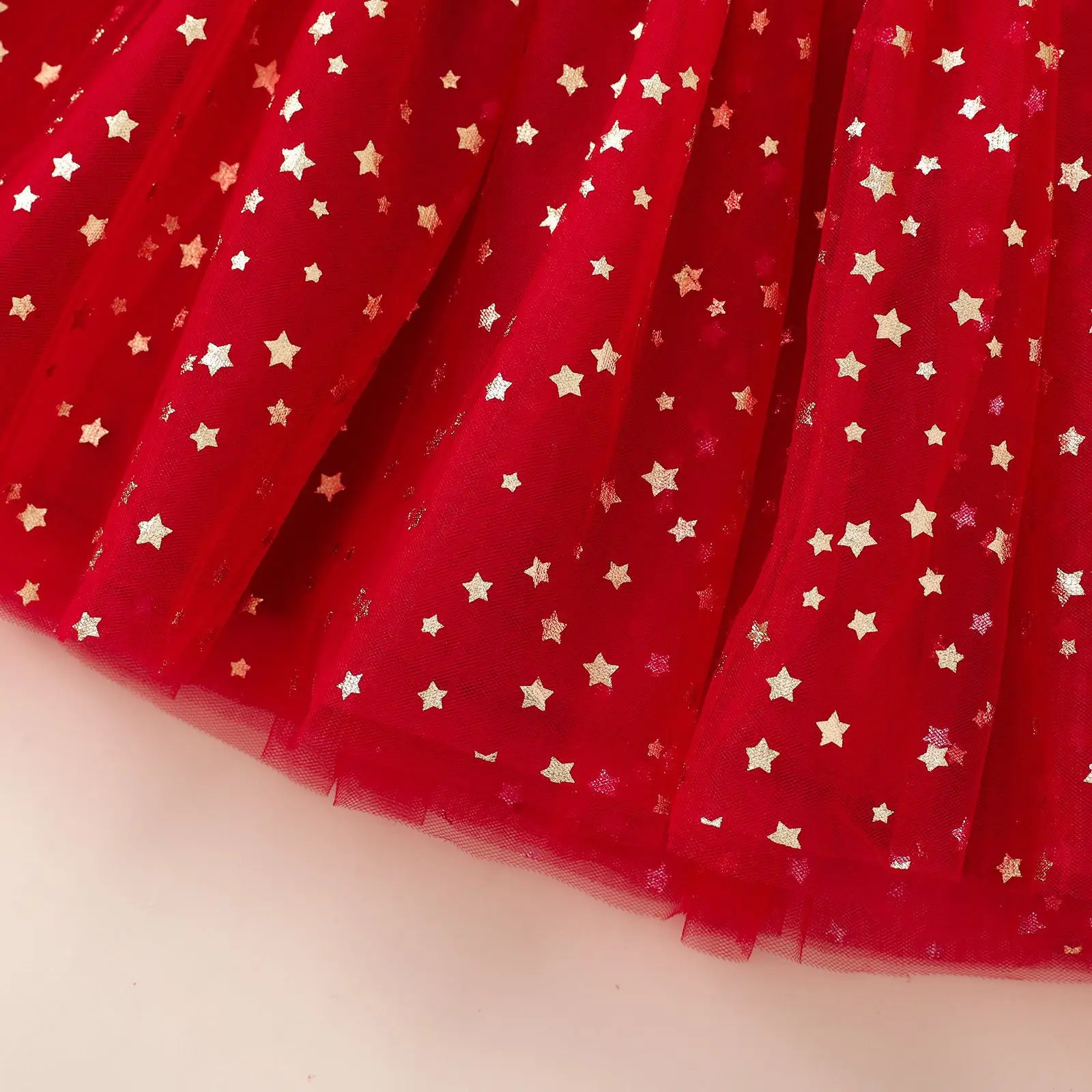 Christmas baby clothing 1-5 Y girl star grid patchwork dress autumn long sleeved princess dress Years clothing 241022
