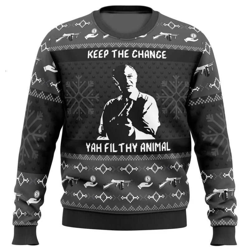 Autumn and Winter Merry Christmas Home Alone Ugly Sweater Cartoon Anime Women Men Pullover Tops Hoodie Sweatshirt 241022
