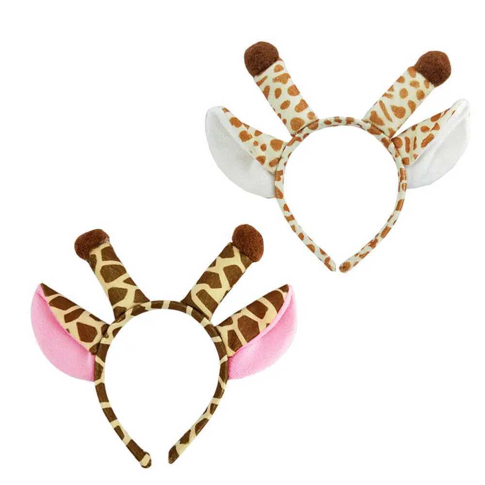 Cartoon Lovely Fluffy Plush Giraffe Ears Headband Female Cosplay Props Hair Hoop for Christmas Hair Band Women Hair AccessoriesX241021