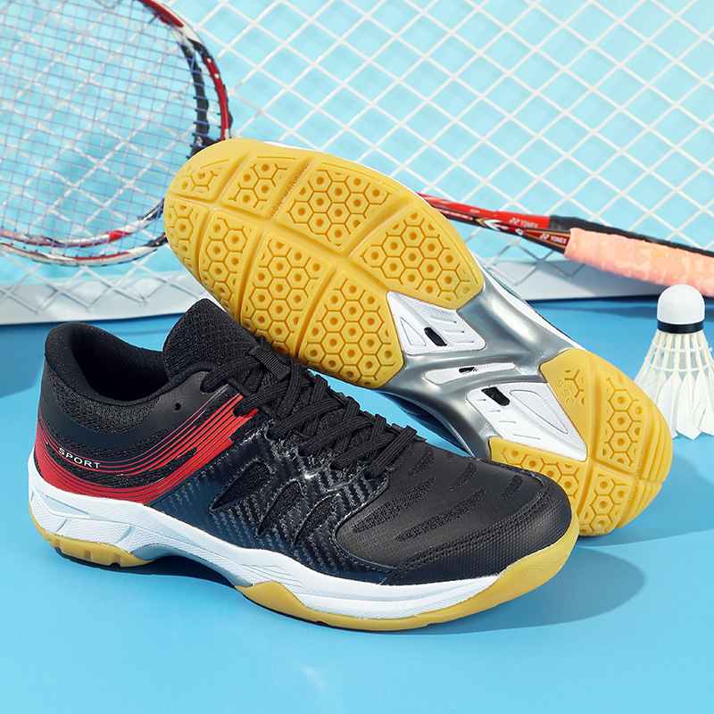 Badminton for men, breathable mesh, men's and women's cowhide sole, anti slip training shoes, couple's sports tennis shoes