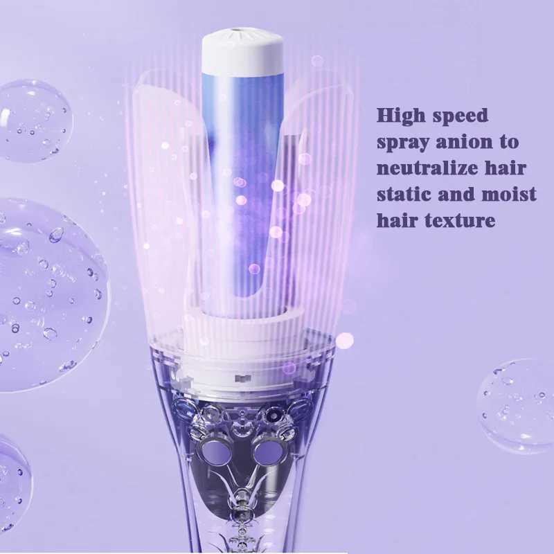 New Arrival Adjustable temperature electric automatic rotating wave hair anionic styling transparent rotating head handheld intelligent hair iron fixi