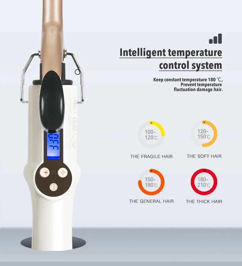 New Arrival Aofeilei Professional Curling Iron Ceramic Curling Rod Roll Beauty Styling Tool with LCD Display Screen 9mm Curler Z241022